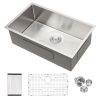 33 Inch Undermount Sink - 33"x19"x10" Undermount Stainless Steel Kitchen Sink 16 Gauge 10 Inch Deep Single Bowl Kitchen Sink Basin