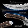 Qulajoy Viking Knife - 13.8 Inch Full Tang Boning Knife With 8.5 Inch Feather Blade & Leather Sheath - Sharp Hand-Forged 7Cr17MOV Real Carbon Steel