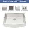 30 Farmhouse Sink Workstation - 30*21*9 Inch Kitchen Sink Stainless Steel 18 gauge Apron Front Kitchen Sink