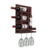 Wall-mounted wine rack with cup holder/wine rack wall mounted/Solid wood wine rack /Home wine rack/Living room wine rack