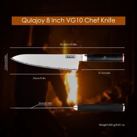 Qulajoy VG10 Chef Knife, Japanese 10Cr15MoV Steel Chefs Knives, Slicing Knife For Meat Vegetable (size: Chef Knife)