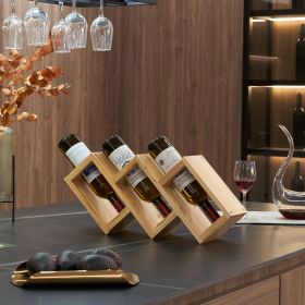 3 Bottles of Table Wine Rack/Solid wood wine rack /Home wine rack//Living room wine rack/ PINE (Color: as Pic)