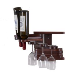 Wall hanging wine rack/PINE/Solid wood /Home wine rack//Living room wine rack/Wall wine rack (Color: as Pic)