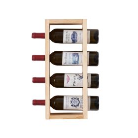 4 Bottle wall wine rack/wine racks countertop/Solid wood wine rack /Home wine rack/Living room wine rack/ PINE (Color: as Pic)