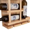 Wall-mounted wine rack with cup holder/wine rack wall mounted/Solid wood wine rack /Home wine rack/Living room wine rack