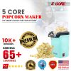 Popcorn Machine Hot Air Electric Popper Kernel Corn Maker Bpa Free No Oil 5 Core POP