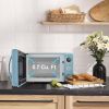 0.7 cu. ft. Retro Countertop Microwave Oven, 700 Watts, Blue, New